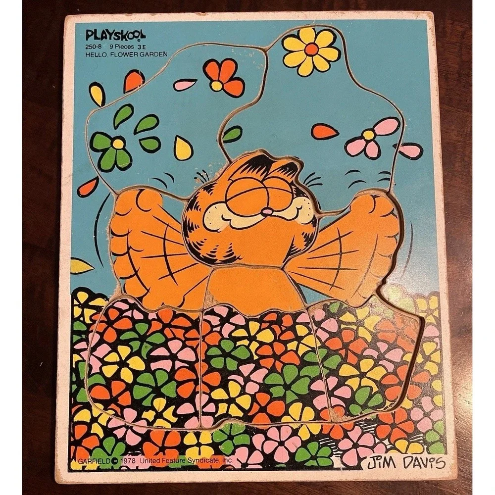 VINTAGE PLAYSCHOOL WOOD PUZZLE GARFIELD 